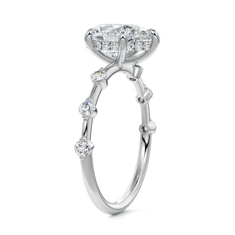 Juno - Six Diamond Sections Ring Setting WG