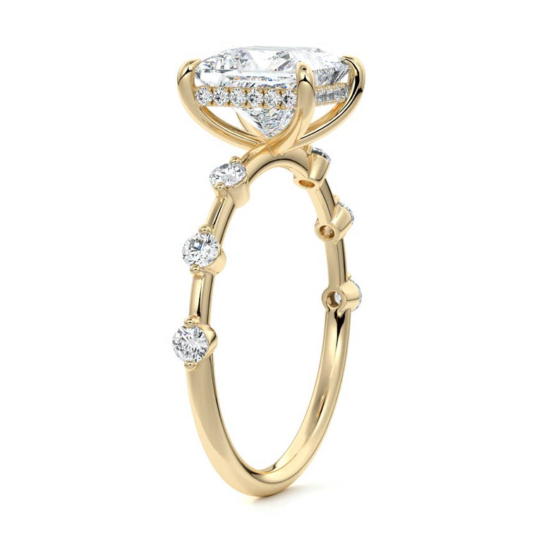 Juno - Six Diamond Sections Ring Setting YG