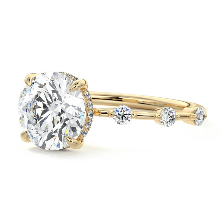 Juno - Six Diamond Sections Ring Setting YG