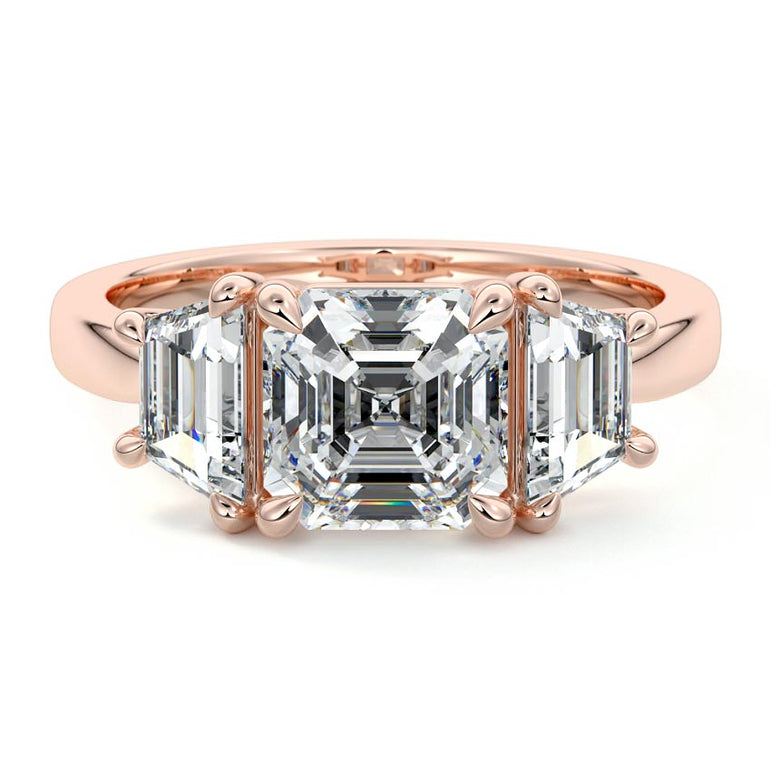 Theresa - Three Stone Setting with Side Trapezoids RG