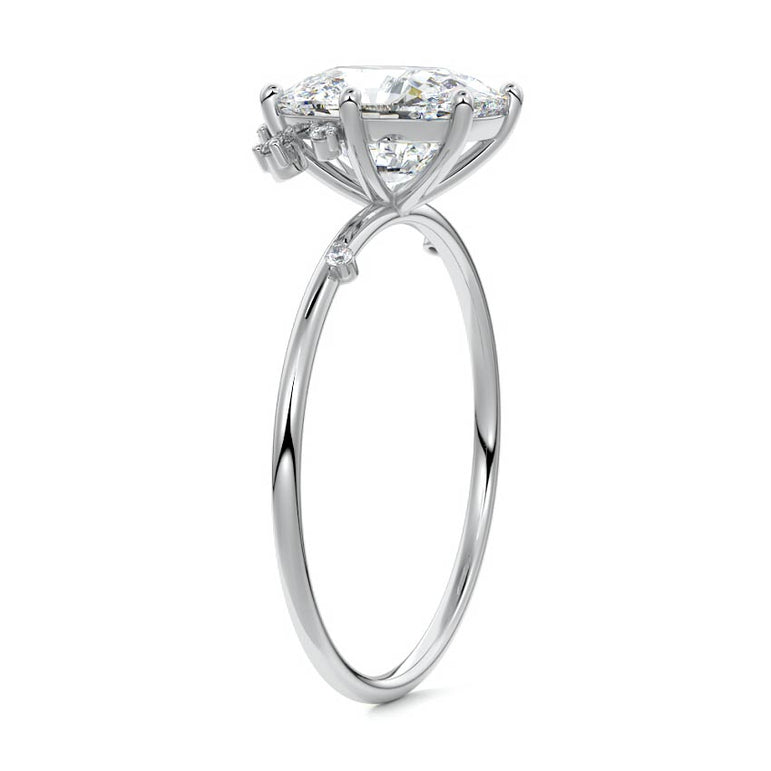 Zephyra - Six Prongs Setting with Fancy Diamond Accents WG