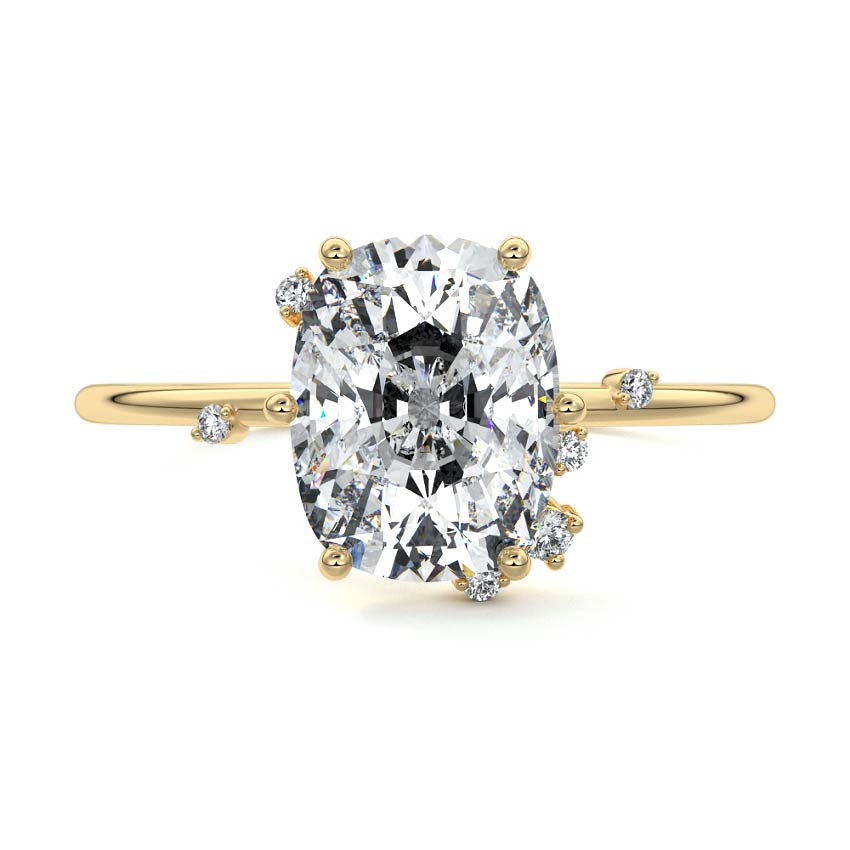 Zephyra - Six Prongs Setting with Fancy Diamond Accents YG