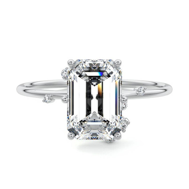 Zephyra - Six Prongs Setting with Fancy Diamond Accents WG