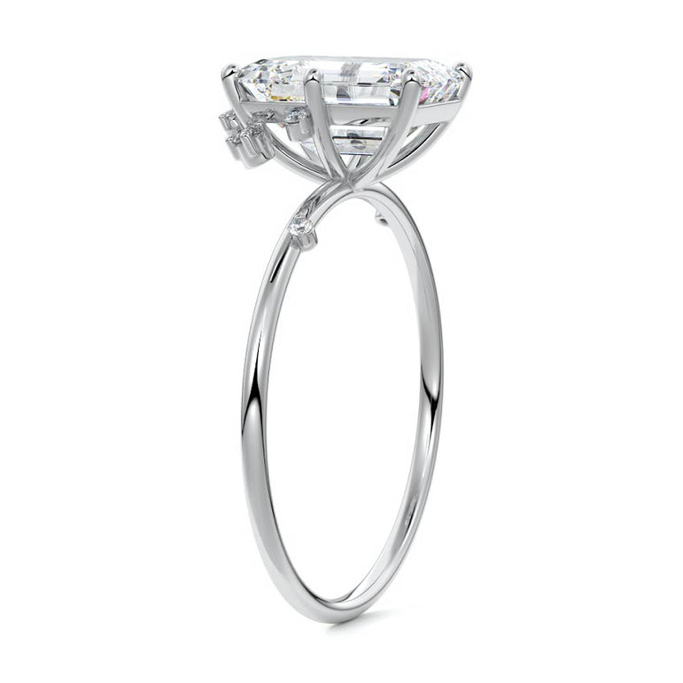 Zephyra - Six Prongs Setting with Fancy Diamond Accents WG