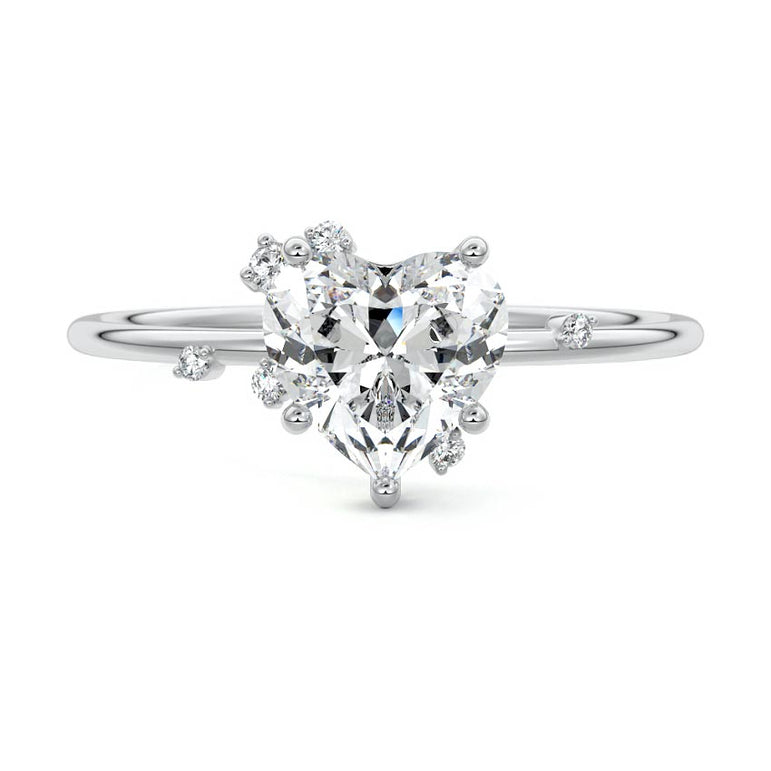 Zephyra - Six Prongs Setting with Fancy Diamond Accents WG