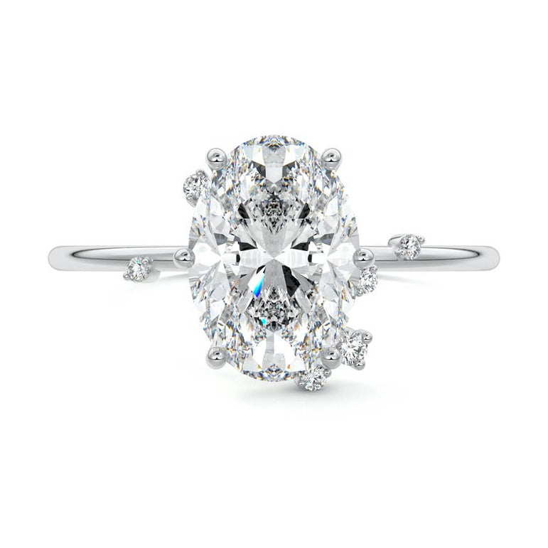 Zephyra - Six Prongs Setting with Fancy Diamond Accents WG