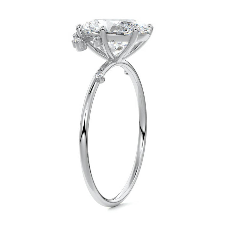 Zephyra - Six Prongs Setting with Fancy Diamond Accents WG