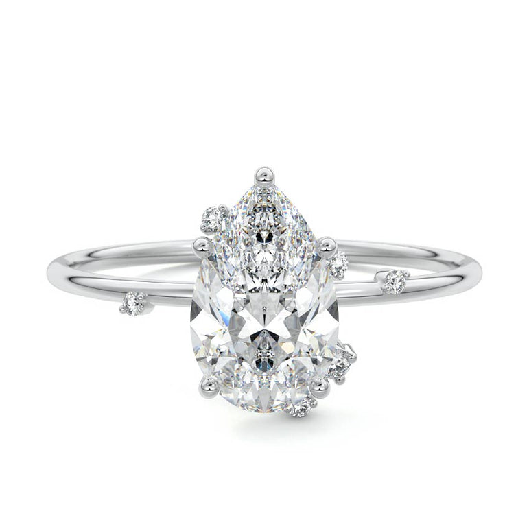 Zephyra - Six Prongs Setting with Fancy Diamond Accents WG