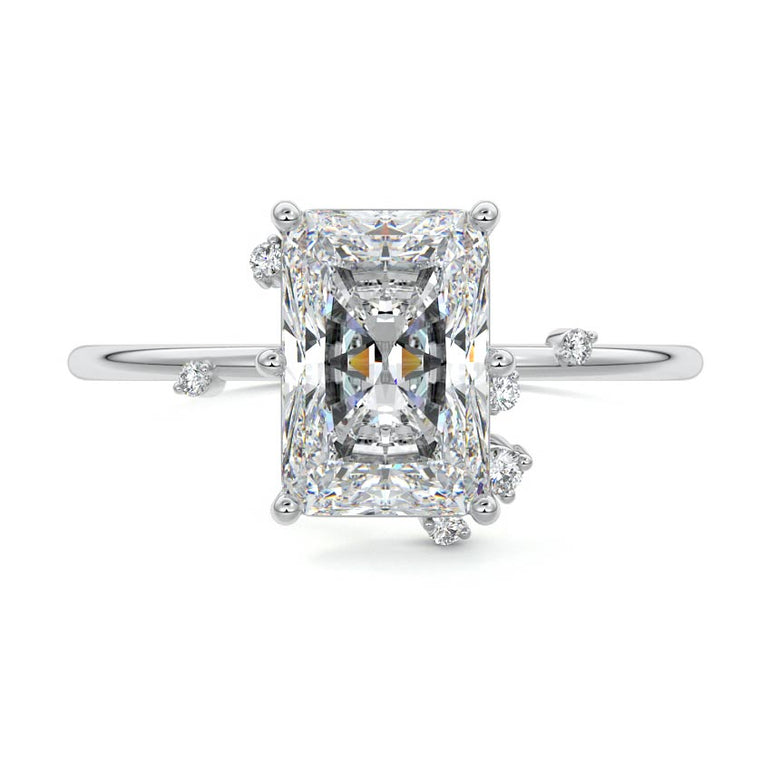 Zephyra - Six Prongs Setting with Fancy Diamond Accents WG