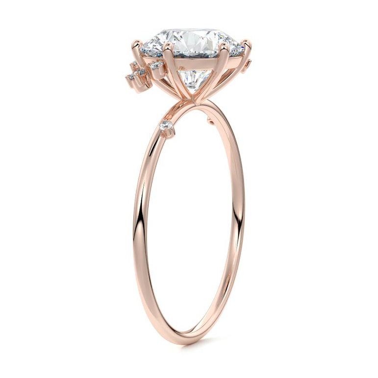 Zephyra - Six Prongs Setting with Fancy Diamond Accents RG