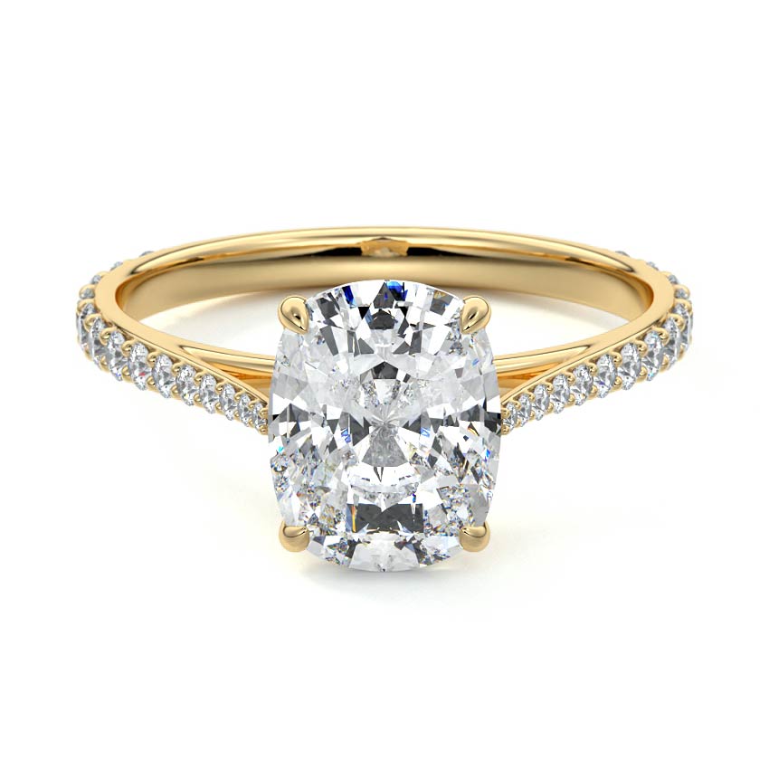 Astria - Solitaire Cathedral Graduated Pave Diamond Setting