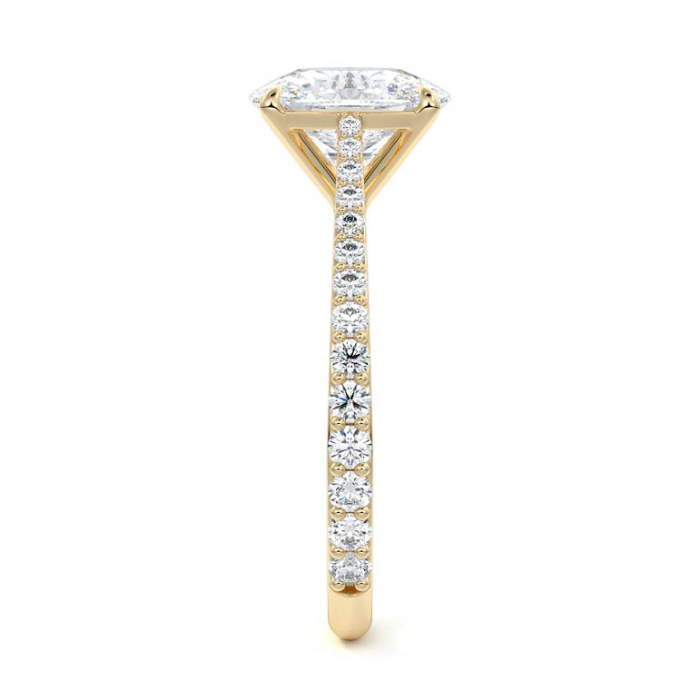 Astria - Solitaire Cathedral Graduated Pave Diamond Setting