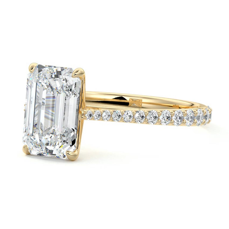 Astria - Solitaire Cathedral Graduated Pave Diamond Setting