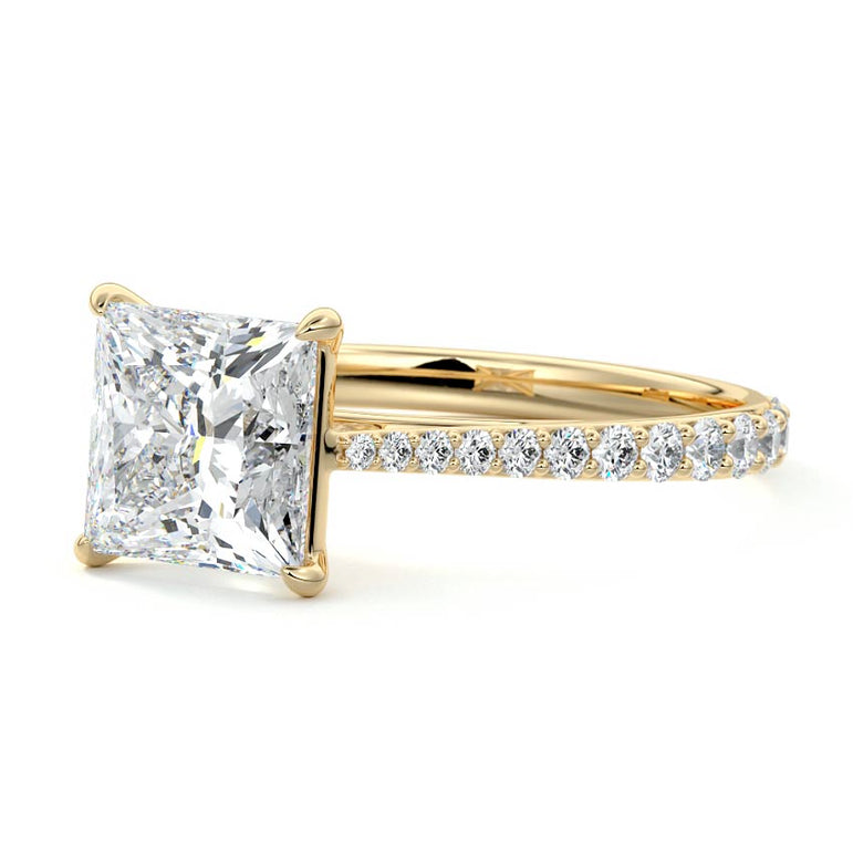 Astria - Solitaire Cathedral Graduated Pave Diamond Setting