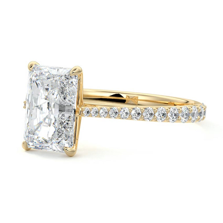 Astria - Solitaire Cathedral Graduated Pave Diamond Setting