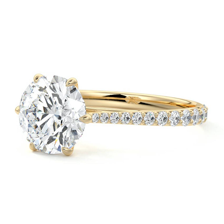 Astria - Solitaire Cathedral Graduated Pave Diamond Setting